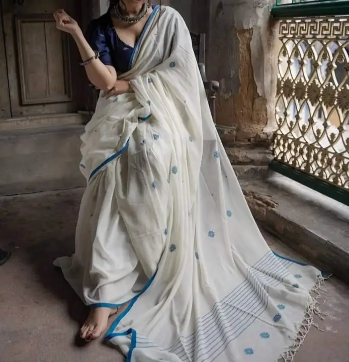 Pure mulmul cotton saree  uploaded by Roxyma Online sale on 4/26/2023