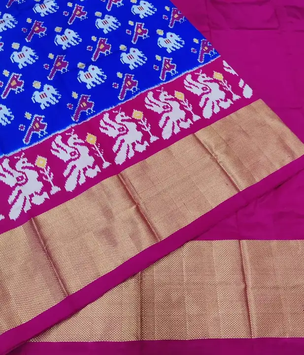 Pochampally Handloom Ikkat Pattu Free Size Lehenga Suitable 8 Year+ Girls  uploaded by KS HANDLOOM on 4/26/2023