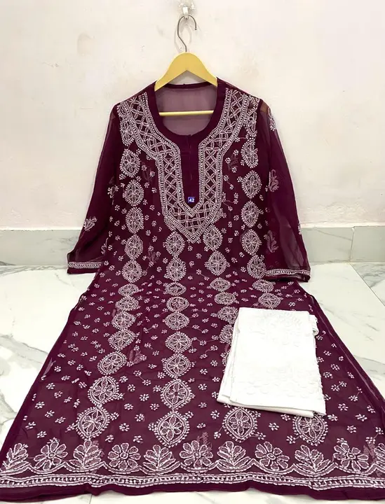 Kurti Set Lucknowi Chikan uploaded by business on 4/26/2023