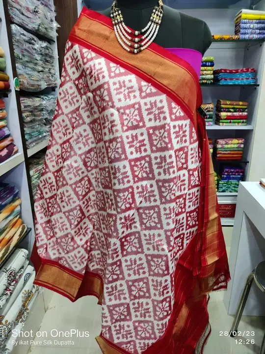 Pochampally Handloom Ikkat Pattu Dupatta  uploaded by KS HANDLOOM on 4/26/2023