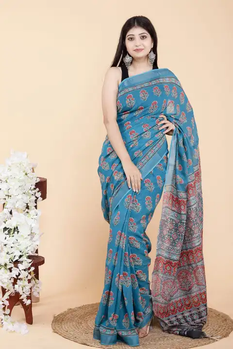 Linen saree  uploaded by Laxmi creations (handicrafts) on 4/26/2023
