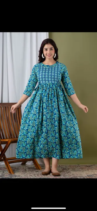 💃💃 *Beautiful pure cotton metinity ( Feeding gown)  Long Kurti with Belt style*Gown lenth 50*

💃 uploaded by Mahipal Singh on 4/26/2023