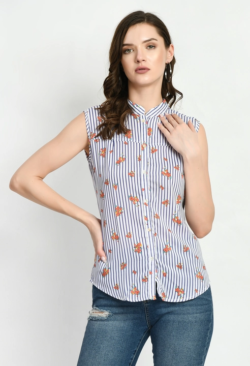 Sequend Premium sleeveless shirt style georgette top for women uploaded by SnM Fashion on 4/26/2023