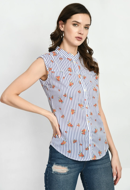 Sequend Premium sleeveless shirt style georgette top for women uploaded by SnM Fashion on 4/26/2023