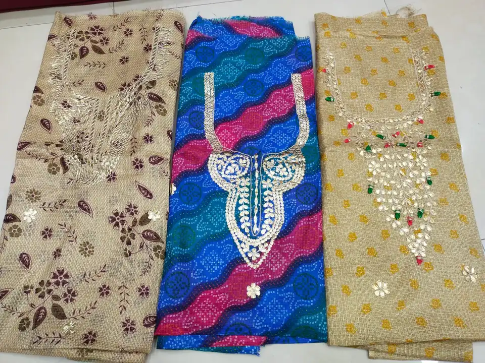 Fabric Kota doriya.... Unstitched matarial2.5mtr..... Gotta patti work. uploaded by Gotapatti manufacturer on 4/27/2023