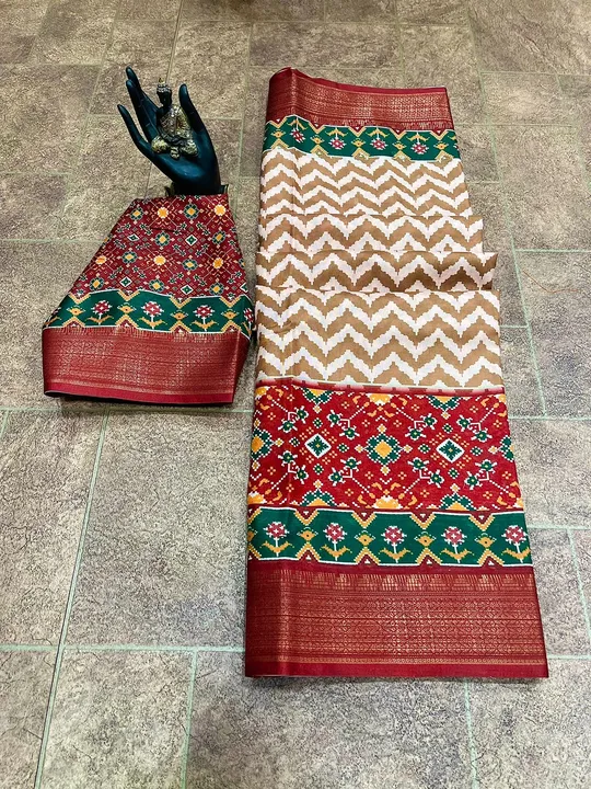 *New soft  pure Banarasi silk weveing Border all over fabric with Digital printing patola sarees*
Tb uploaded by Divya Fashion on 4/27/2023
