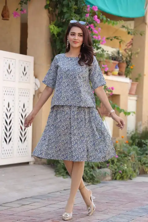 New collection of Bagru hand block printed Top&skirt 

👉 In stock
👉 Latest trendy designs
👉 Bulk/ uploaded by Online selling  on 4/27/2023