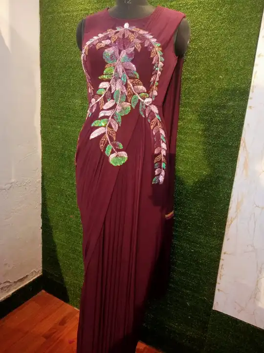 Post image Hey! Checkout my new product called
Wine drape dress very good beautiful hand work.