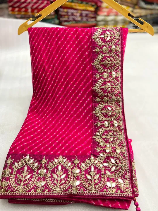 Georgette saree with heavy embroidery less uploaded by Trupti Creation on 4/27/2023