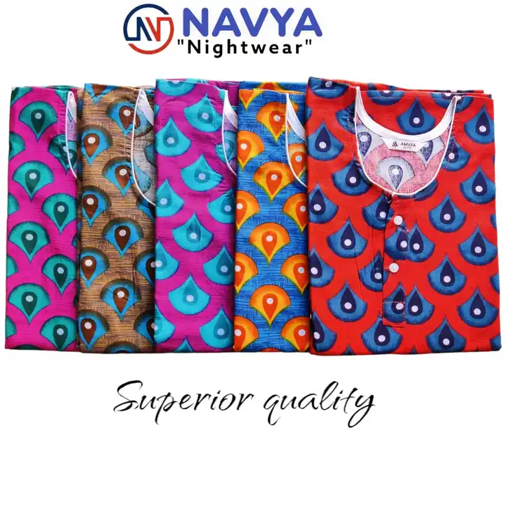 *NAVYA*
"Superior quality"
⚜️Cotton Nighties
⚜️240-250 grm fabric quality 
⚜️100% Cotton 
⚜️ Free si uploaded by Angels city fashion fabric on 4/27/2023