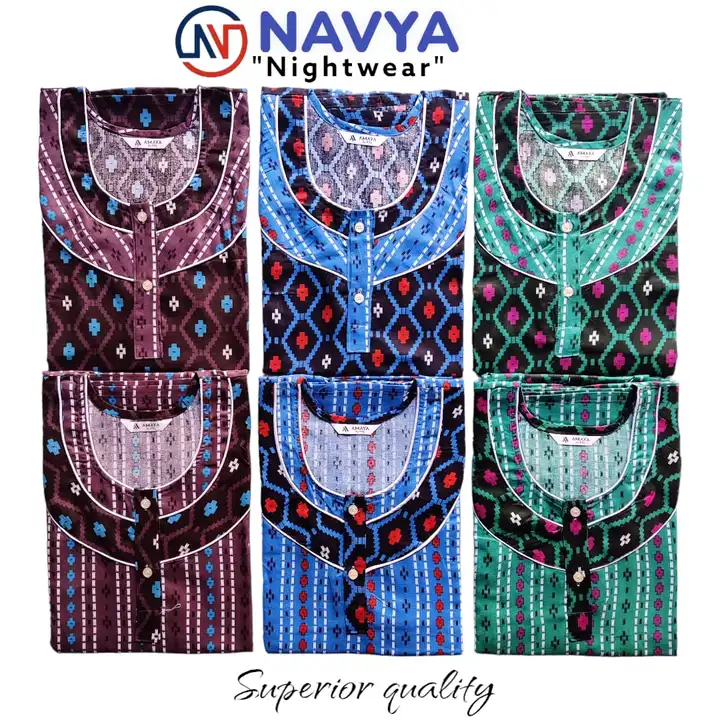 *NAVYA*
"Superior quality"
⚜️Cotton Nighties
⚜️240-250 grm fabric quality 
⚜️100% Cotton 
⚜️ Free si uploaded by Angels city fashion fabric on 4/27/2023