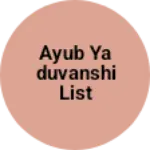 Business logo of Ayub yaduvanshi list