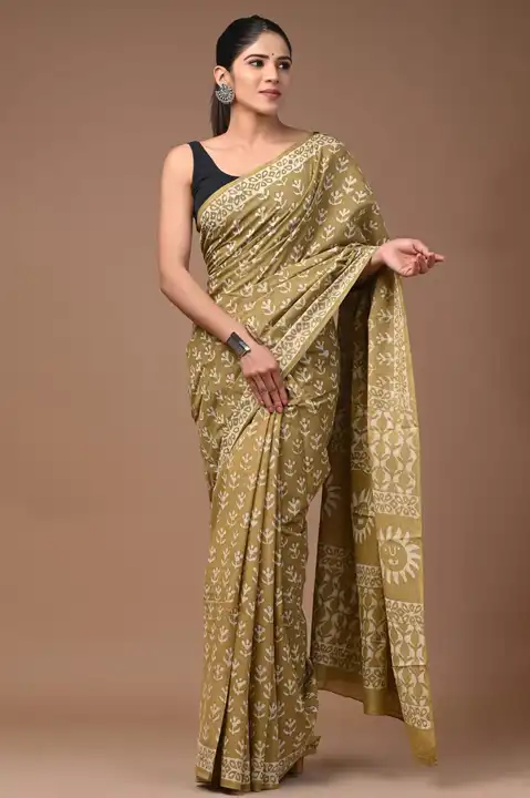 Cotton saree  uploaded by Bagru fab work on 4/27/2023