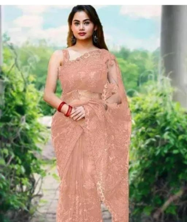 Wedding Fashionable Net Sarees Beige uploaded by MR FASHION on 4/27/2023