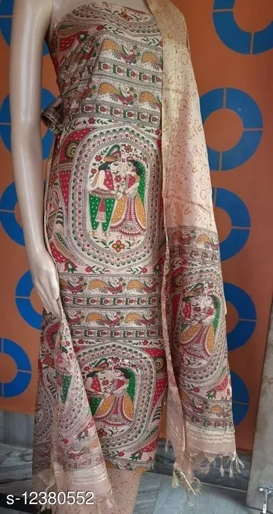 Pure madhubani craft print suit uploaded by M.A.FASHION TEXTILE PVT LTD  on 5/29/2024