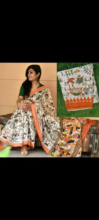Cotton saree hand block print 🐾👣 uploaded by Shree jujhar handicrafts on 4/27/2023
