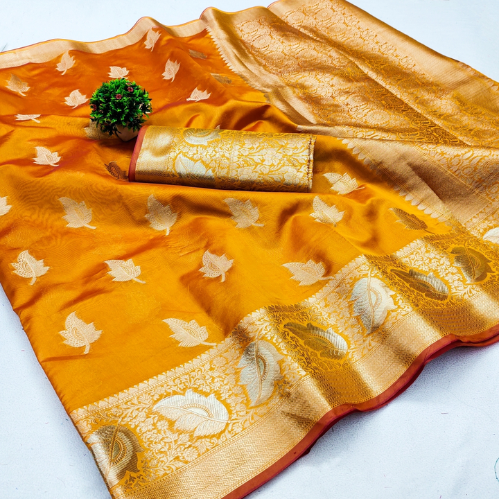 Organza silk saree with rich pallu uploaded by Suyukti fab on 4/27/2023