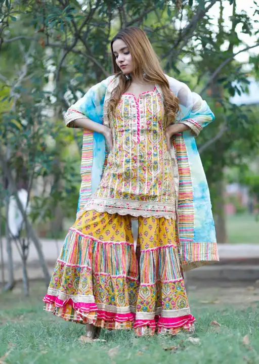 Yellow short sharara  uploaded by business on 4/27/2023