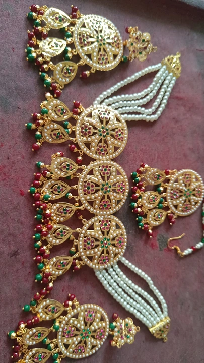 Jadau neclace uploaded by Wholesale nose pin Ear Ring on 5/8/2024