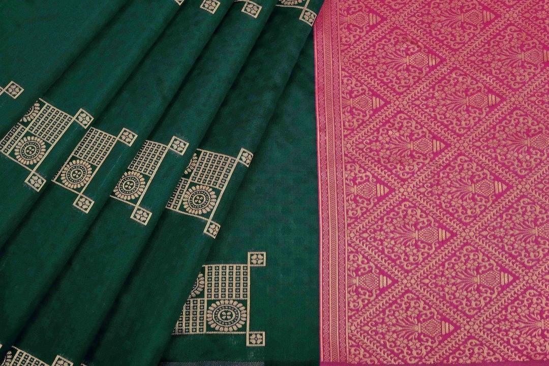 Green Colour Banarasi Soft silk saree  uploaded by DUDHAT Impax on 4/27/2023