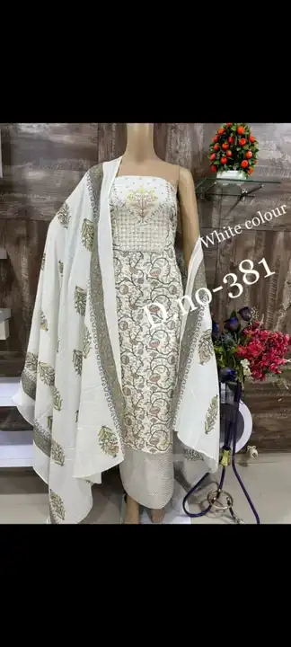 Pure cotton camric print with embroidery work dress material  uploaded by Anisa fashion  on 4/27/2023