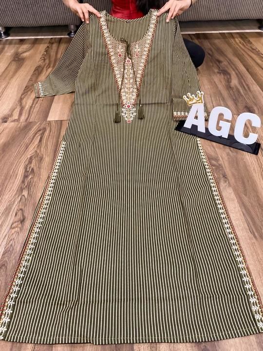 *AGC*

*Summer love*
Premium cotton lining print with beautiful embroidery.....

size 38 40 42 44

M uploaded by Fashion trendzzz on 3/7/2021