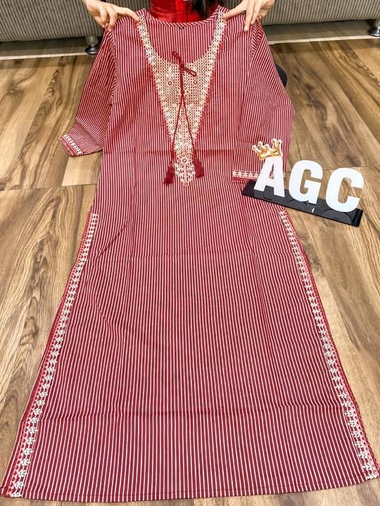 *AGC*

*Summer love*
Premium cotton lining print with beautiful embroidery.....

size 38 40 42 44

M uploaded by Fashion trendzzz on 3/7/2021
