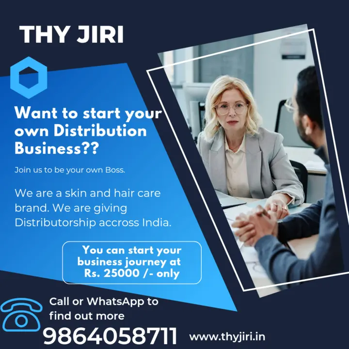 Post image BUSINESS OPPORTUNITIES 🙏
Start your  business journey with us at just Rs.25000 only.
Be a Distributor of our brand at your location and earn good margin.
