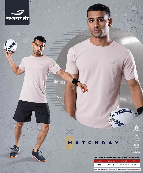 Sportfit Matty Lycra Fabric  uploaded by Eleven 7 mens ware on 4/27/2023