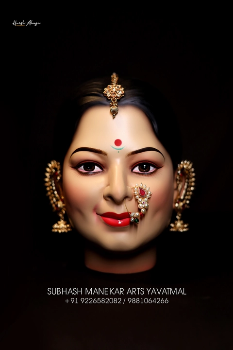 नवीन श्री महालक्ष्मी गौरी मुखवटा / new mahalaxmi gauri face 2023 uploaded by Manekar arts yavatmal on 4/27/2023