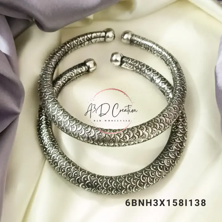 Women Silver-Plated Oxidized Kolhapuri Hasali Design Anklet uploaded by a3d creation on 4/27/2023