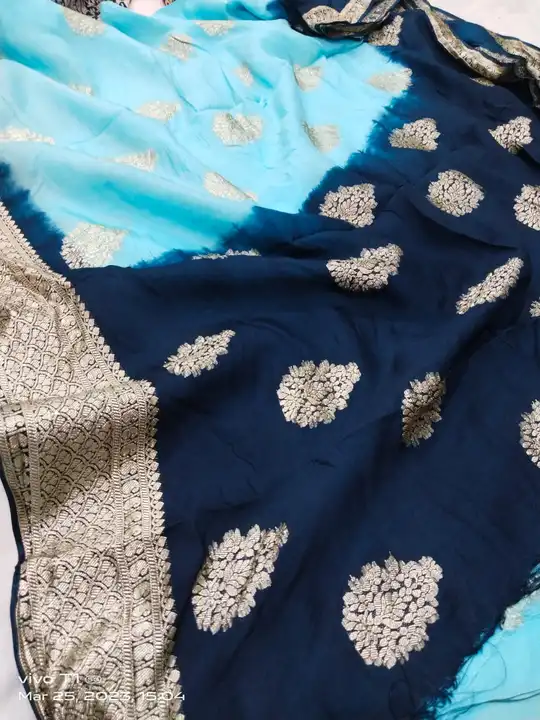 Super new design launch
👉👉pure rasien banrshi dola silk fabric
👉contrash blouse
👉jaipuri hand fa uploaded by Gotapatti manufacturer on 4/28/2023