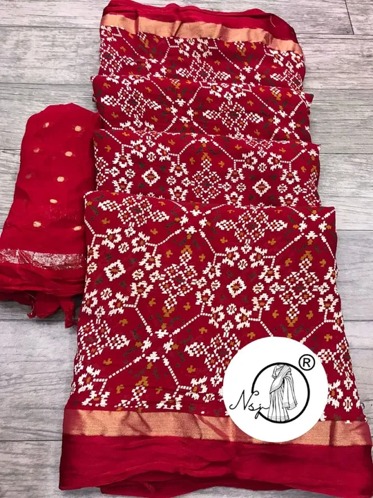 presents very pretty patola saree

beautiful colour combination saree for all ladies 

👉keep shoppi uploaded by Gotapatti manufacturer on 4/28/2023