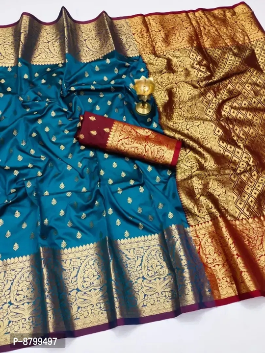 Women's Banrasi Silk Saree With Unstitched Blouse Piece uploaded by Raj Garments on 4/28/2023