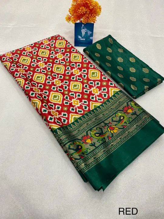 Dola silk Saree with foil Print all over Saree  uploaded by ShubhMangal Silk Mills on 4/28/2023