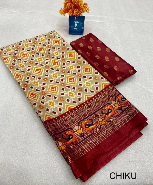 Dola silk Saree with foil Print all over Saree  uploaded by business on 4/28/2023