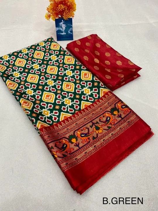 Dola silk Saree with foil Print all over Saree  uploaded by ShubhMangal Silk Mills on 4/28/2023