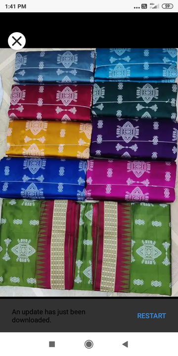 Post image I want to buy 10 pieces of Sambalpuri Saree with Embroide. My order value is ₹6500. Please send price and products.