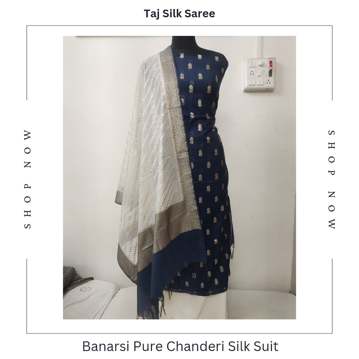 Pure Kora Handloom Banarasi Chanderi Silk Unstitched Suit..🤩🥰 uploaded by Taj Silk Saree on 5/11/2024