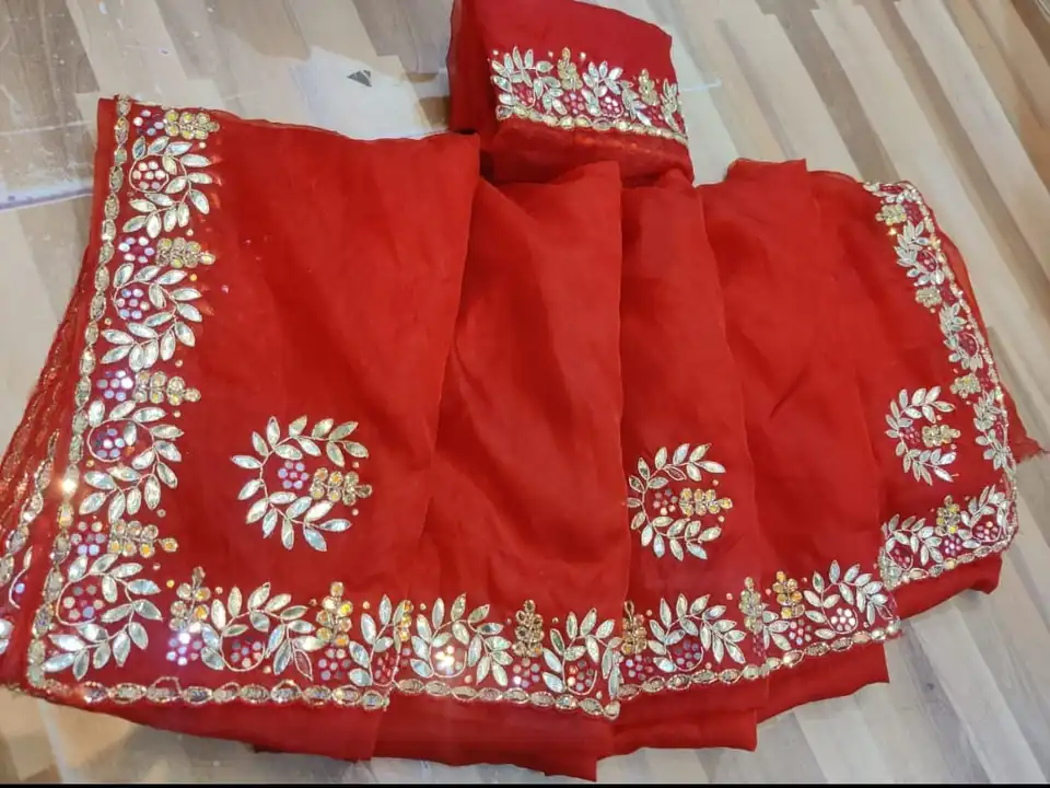 *🛍️🛒New collection🛍️    

🎈👉🏻pure orgenza fabric 
👉🏻 Jaipuri singal Dye 🌹
👉🏻 With  colour uploaded by Aanvi fab on 4/28/2023