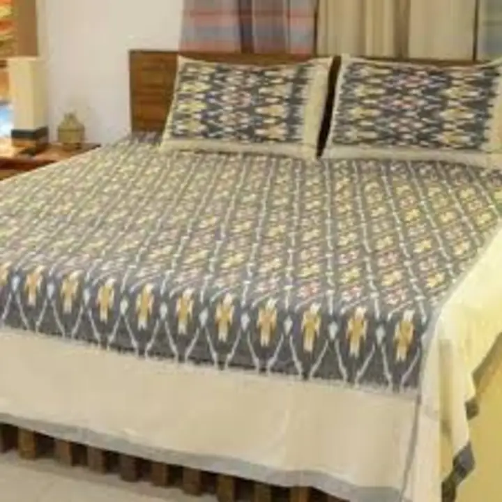 Cotton ikatt bed sheet  uploaded by MADURi HANDLOOM IMPEX on 4/28/2023
