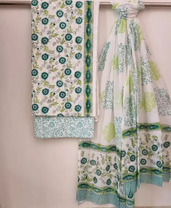 Post image ✨New collection of Block Printed pure cotton suit sets with cotton mulmul dupatta.
2.5meter top
2.5meter bottom
2.5meter dupatta.