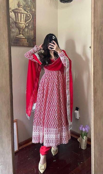 ♥️ PRESENTING NEW DESIGNER  EMBROIDERED ANARKALI GOWN ♥️ LC&864 uploaded by Fatema Fashion on 4/28/2023