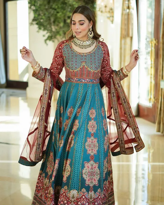  PRESENTING NEW DESIGNER  PRINTED ANARKALI GOWN LC&1032 uploaded by Fatema Fashion on 4/28/2023