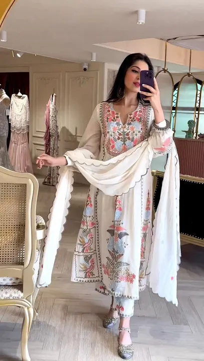 Launching New Đěsigner Party Wear Look Top Plazzo & Dupatta Set AD&118 uploaded by Fatema Fashion on 4/28/2023