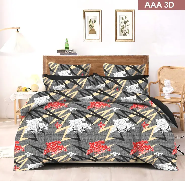 Bedsheet with to pillow cover  uploaded by Sd Enterprises on 4/28/2023