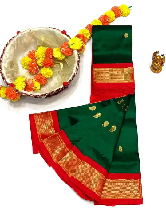 Maharani pallu paithani pure silk paithani  uploaded by SAMARTH PAITHANI WHAT'S UP 8087211077 on 4/28/2023