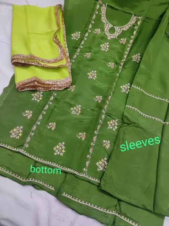 Tebi silk suit with cinon duppata  uploaded by Manish sales on 4/28/2023