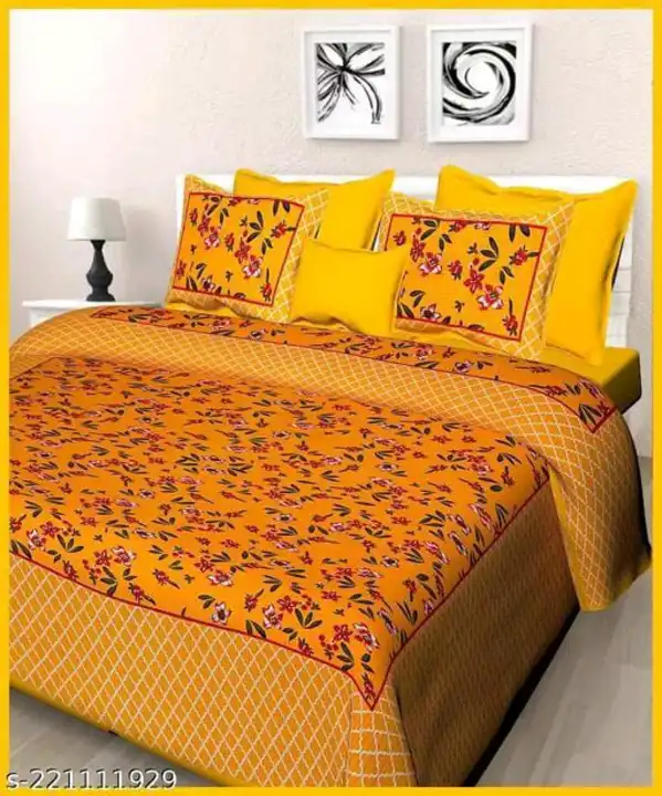 Post image *💟100 %cotton double bed bedsheet with 2 pillow cover*

Fabric: Cotton
No. Of Pillow Covers: 2

   *🎀🎀Rs.650/- cash on delivery available🎀🎀*
