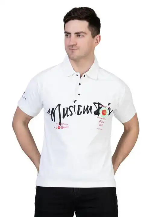 Sap Matty Print collar T shirt  uploaded by Hare Krishna Textile on 4/28/2023